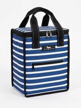 SCOUT Blue & White Striped Insulated Lunch Box Cooler Bag - Medium Size